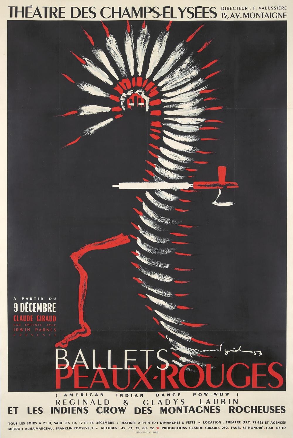 ballets peaux rouges 1953 · Poster Auctions International Inc · 2022-07-12 Raymond Gid comparable auction result: ballets peaux rouges 1953