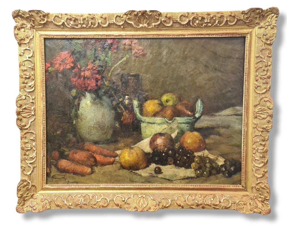Herman Courtens comparable auction result: herman courtens 1884 1956 nature morte aux fruits et aux fleurs huile sur toile dimensions 60 x 80 cm