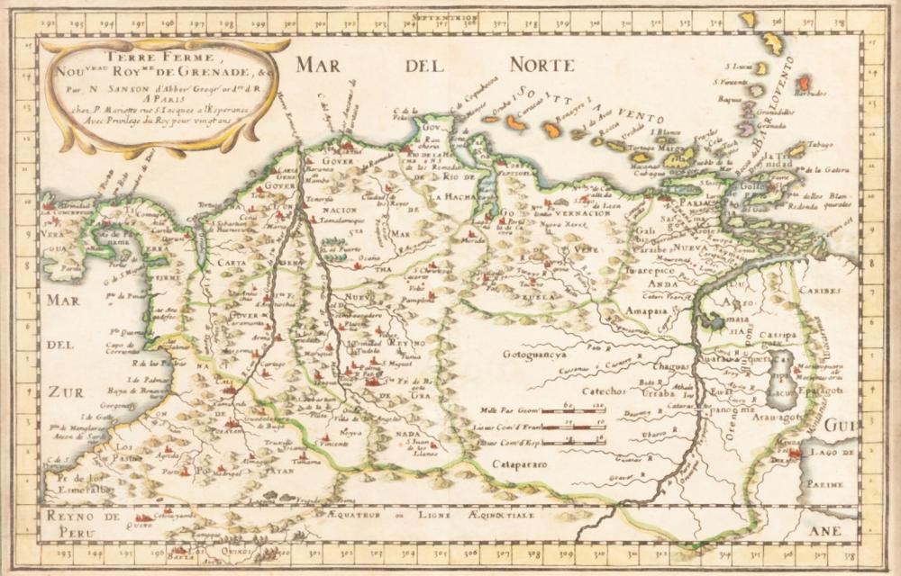 Nicolas Sanson D'Abbeville comparable auction result: nicolas sanson d abbeville 1600 1667 een topografische kaart van grenada anno 1657