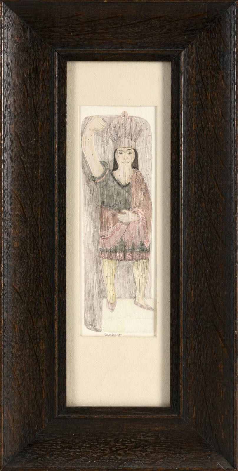 Donn Devita comparable auction result: donn devita massachusetts new york 1931 2010 study of a cigar store figure watercolor on paper 8 75 x 3 sight framed 18 x 9