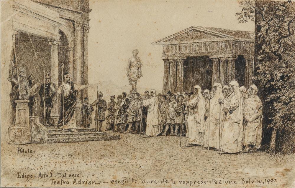 Filippo Mola comparable auction result: ink drawing by filippo mola