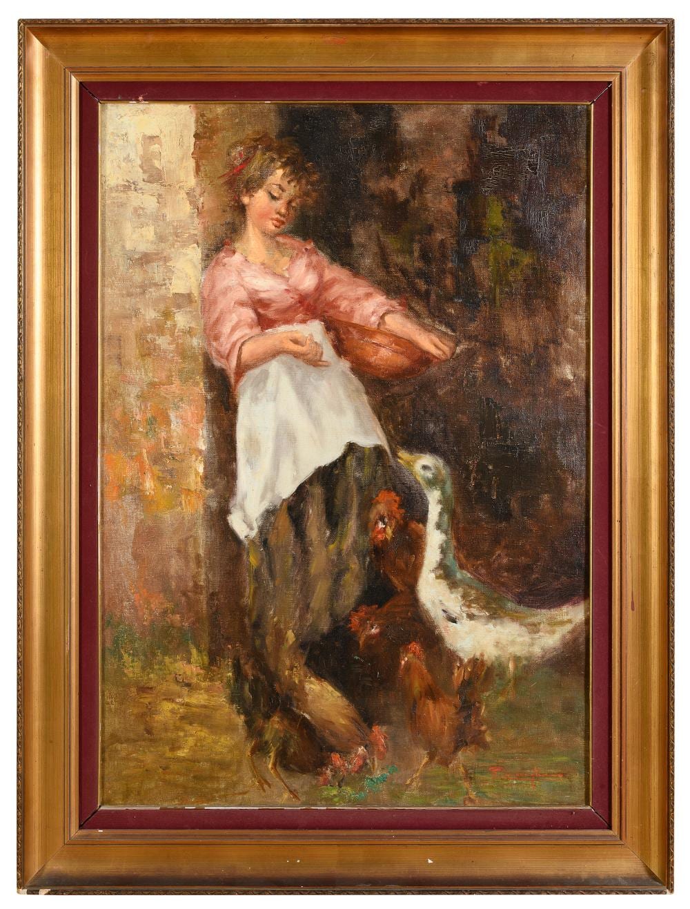 Ermogene Miraglia comparable auction result: oil painting countryside by ermogene miraglia
