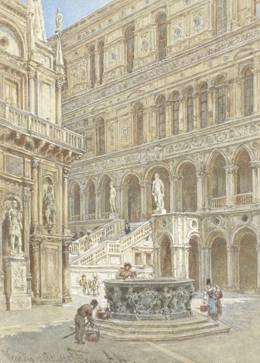 Franz (1821) Alt comparable auction result: franz alt austrian 1821 1914 courtyard of the doge s palace venice