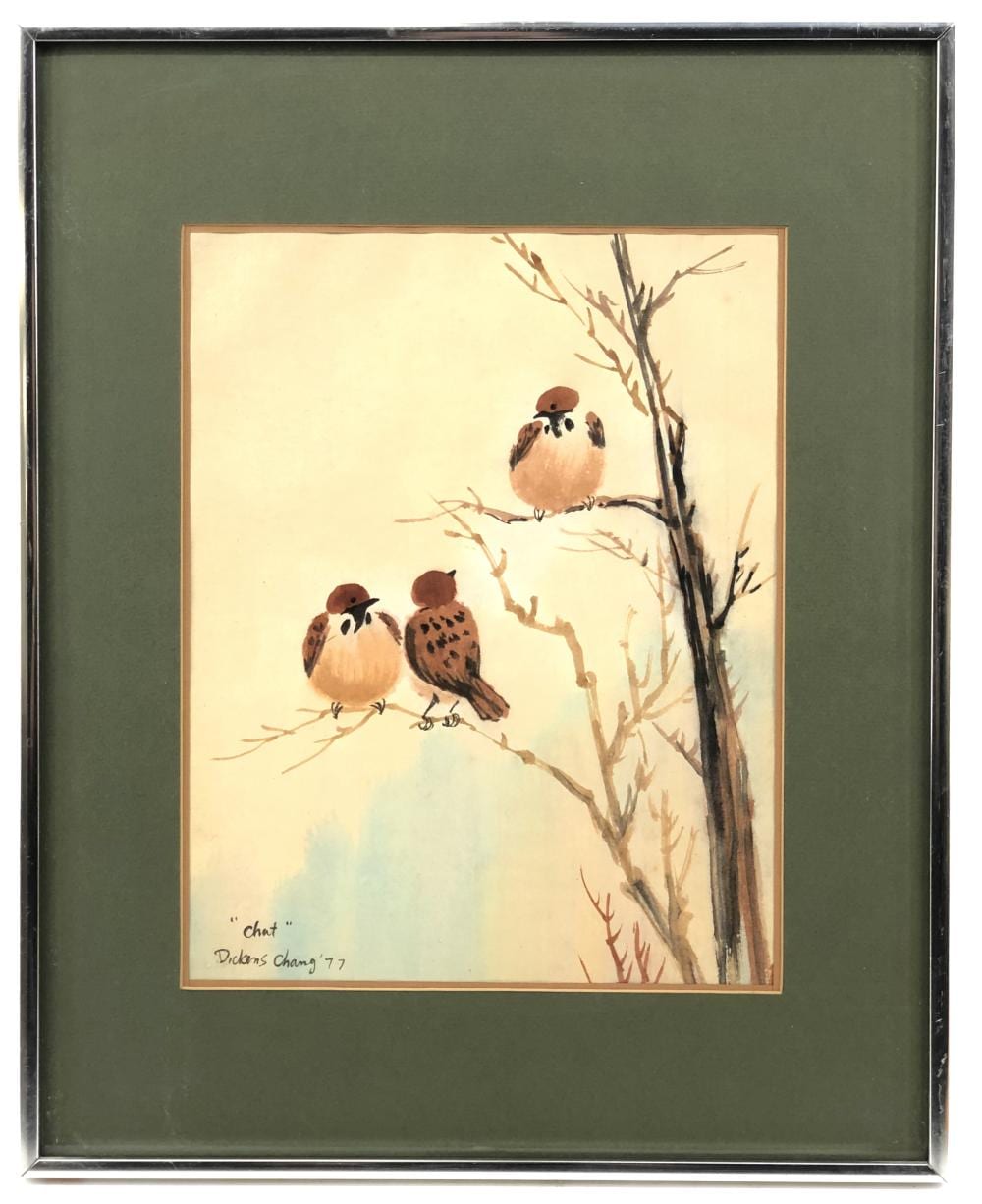 Dickens Chang comparable auction result: dickens chang chat watercolor on paper
