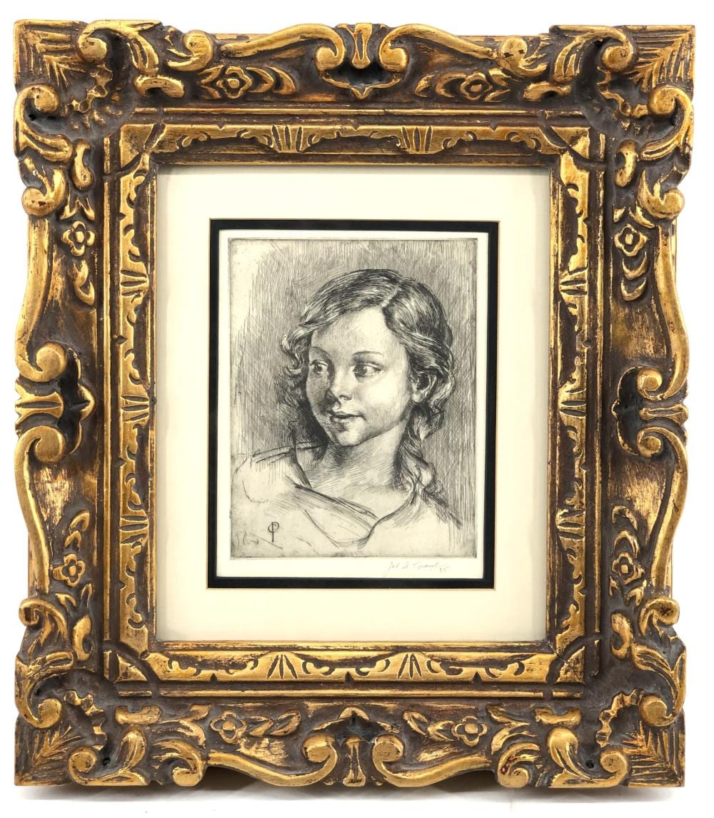 James Ardern Grant comparable auction result: james ardern grant young girl portrait etching