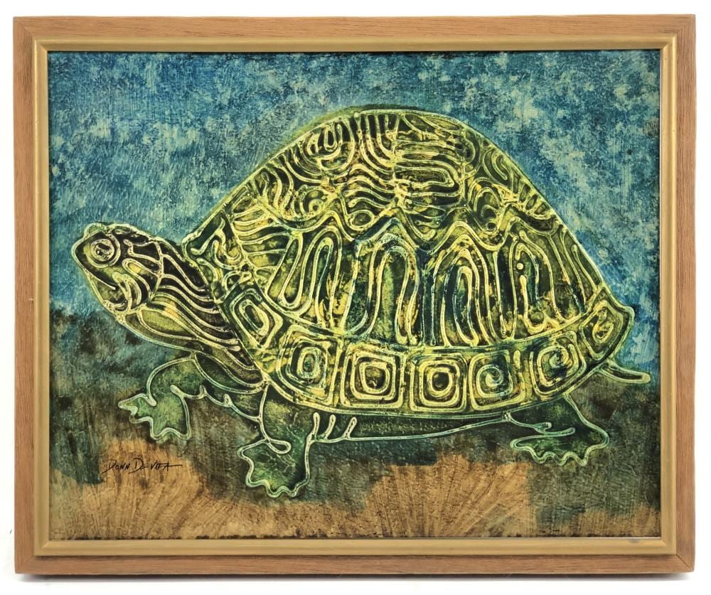 Donn Devita comparable auction result: donn devita turtle portrait oil on board