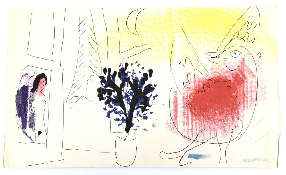 MARC CHAGALL "THE RED ROOSTER" LITHOGRAPH sold by Bradford's, lot 4528 — auction record photograph