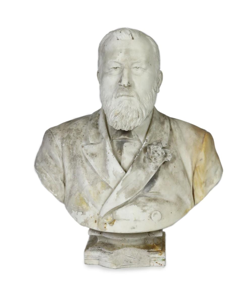 William John Seward Webber comparable auction result: william john seward webber 1842 1919 a carved white marble bust of a gentleman though to be edward vii width 56cm height 65cm