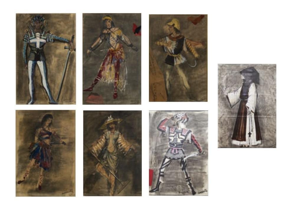 Georges Wakhevitch comparable auction result: georges wakhevitch 1907 1984 set of 7 ballet and opera costume designs