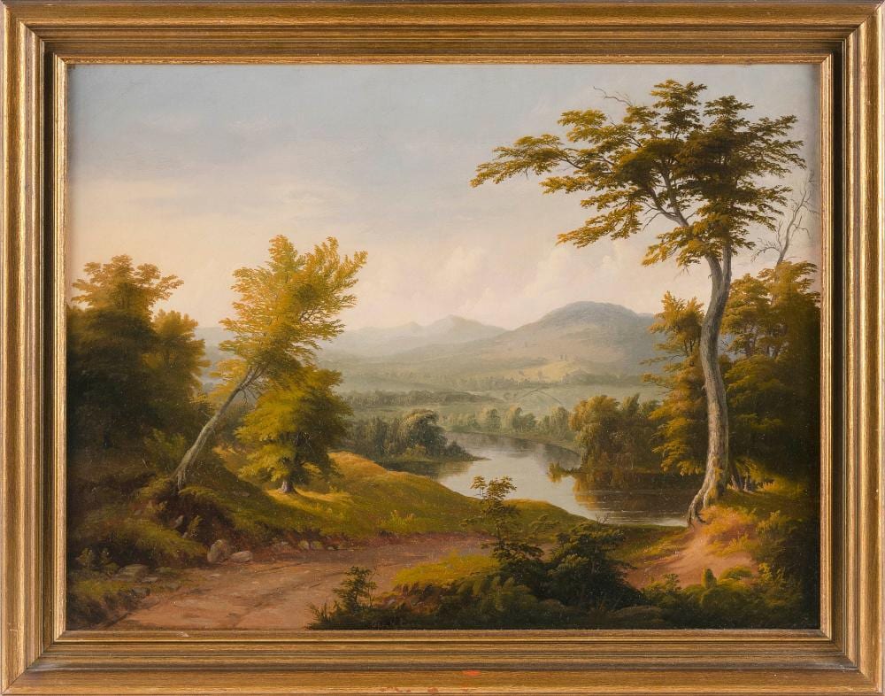 George Nelson Cass comparable auction result: george nelson cass massachusetts 1831 1882 expansive view of a mountain river oil on canvas 18 x 24 framed 21 5 x 27 5
