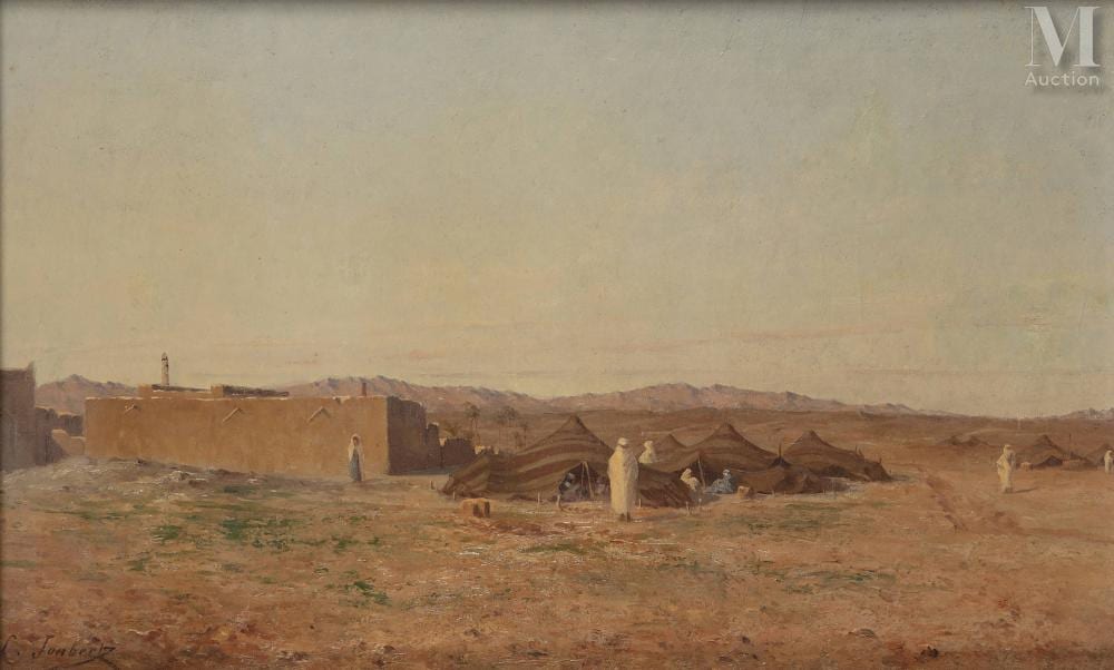 Léon Joubert comparable auction result: l on joubert quimper 1851 paris 1928 campement