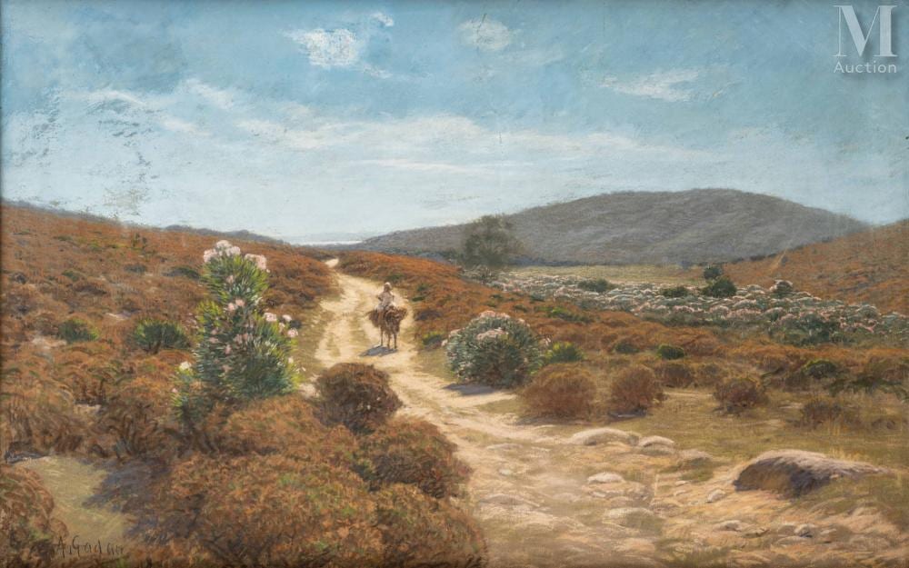 Antoine Gadan comparable auction result: antoine gadan seurre 1854 b ne 1934 paysage au lauriers roses