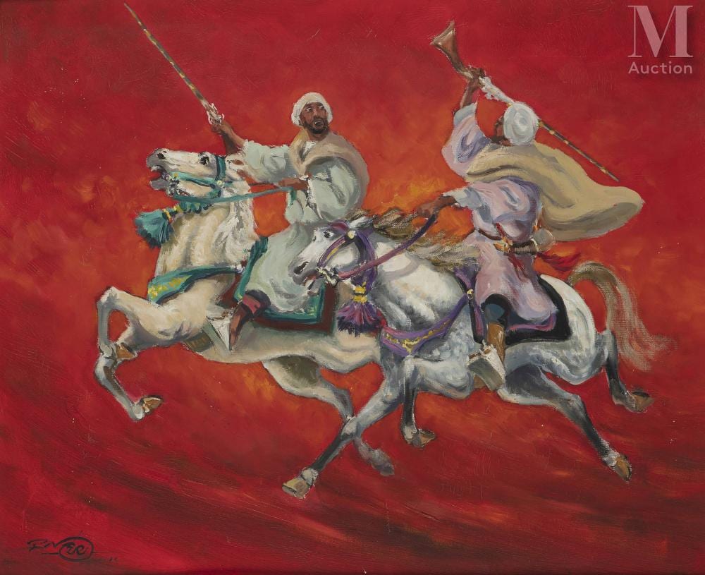 Paul Neri comparable auction result: paul neri reggio de calabre 1917 marseille 1979 cavaliers de fantasia