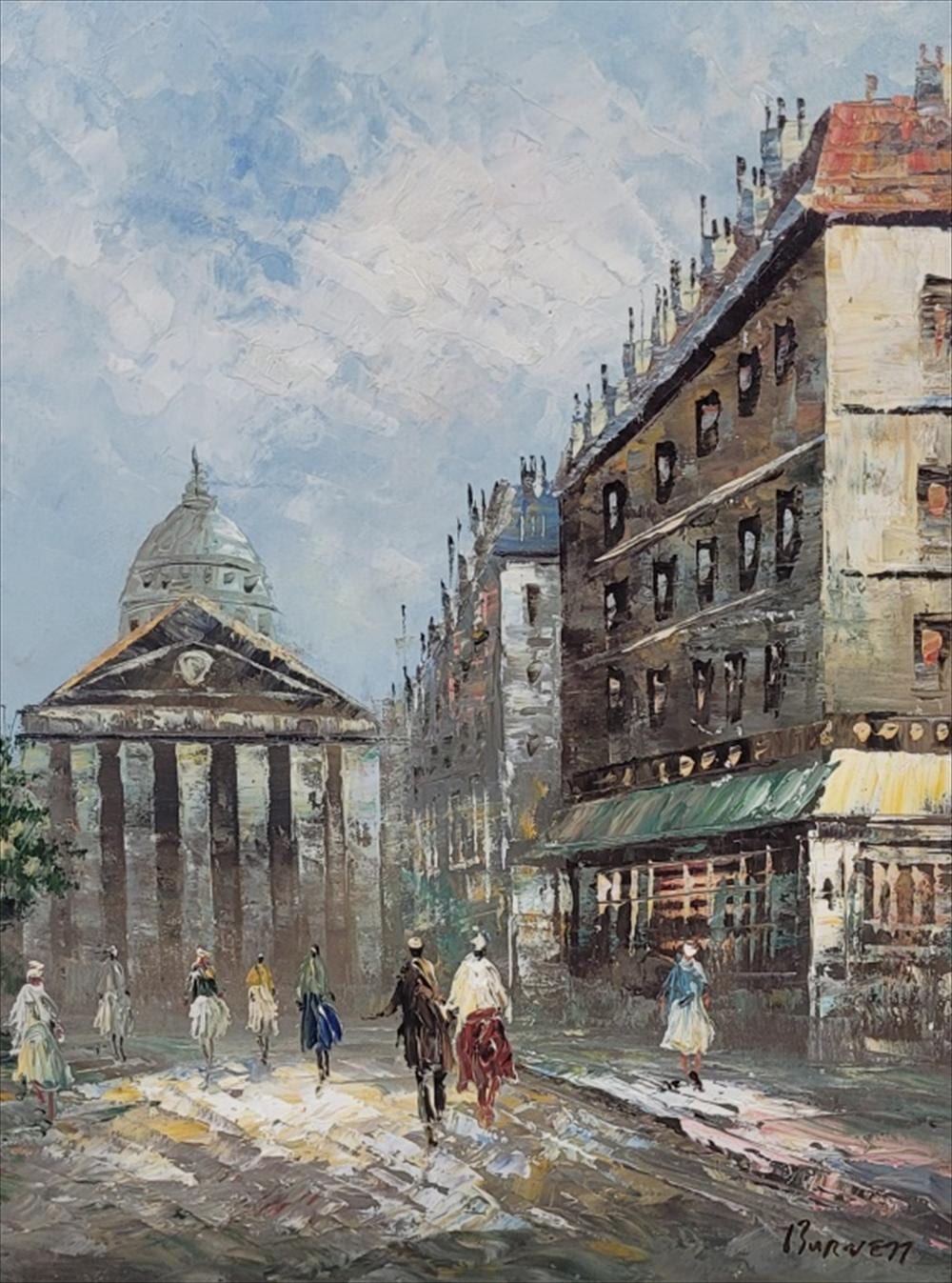 Caroline C. Burnett “Old Paris” Oil, c1940’s sold by Kerleys Auctions, lot 19 — auction record photograph