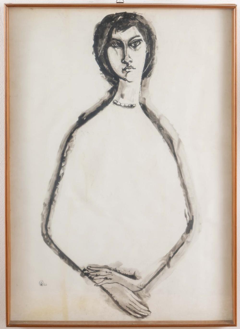 Vincentiu Grigorescu comparable auction result: vincentiu grigorescu bucarest 1923 castelnuovo magra 2012 figura femminile 1962