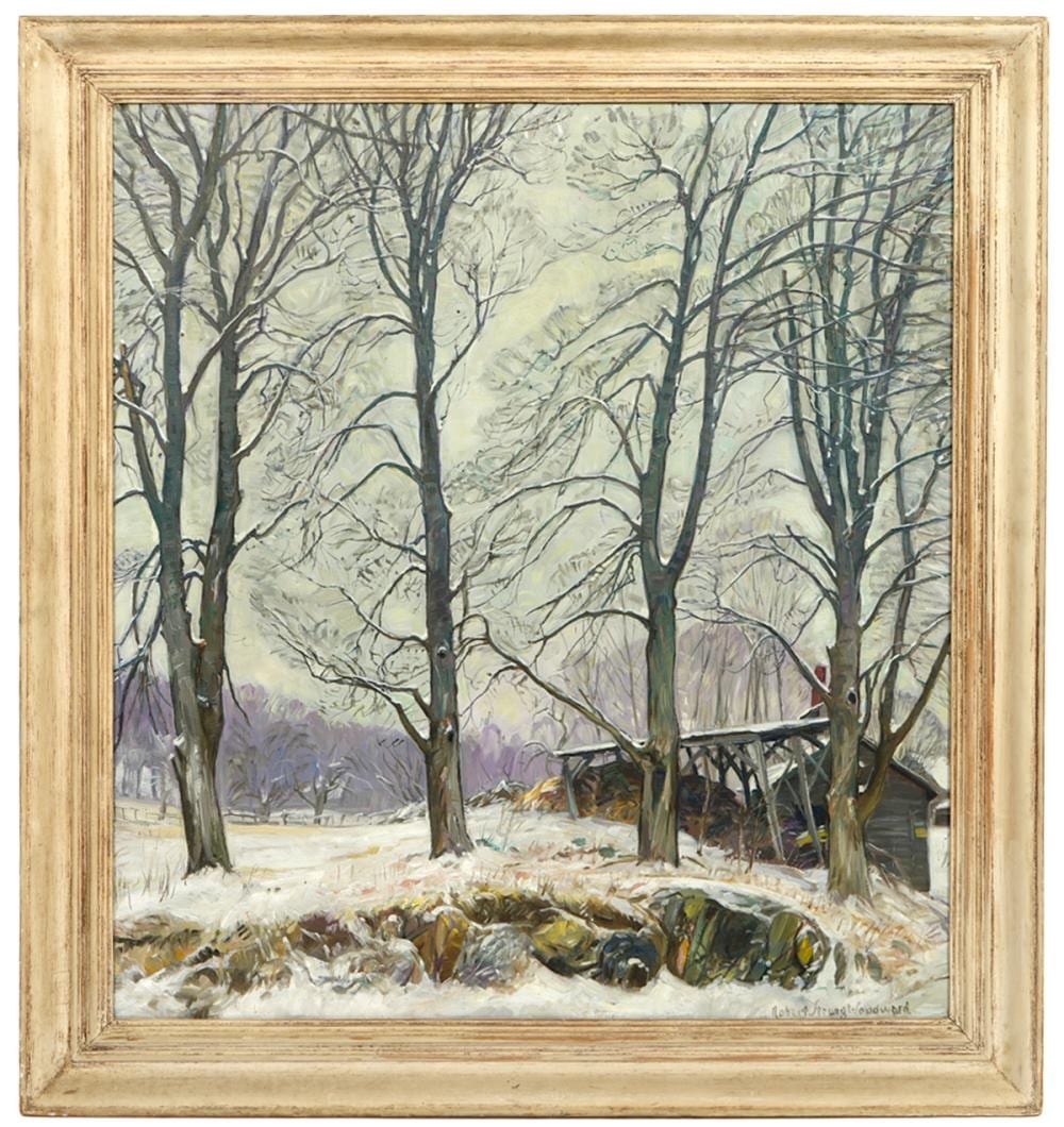 Robert Strong Woodward comparable auction result: robert strong woodward maple trees oil painting