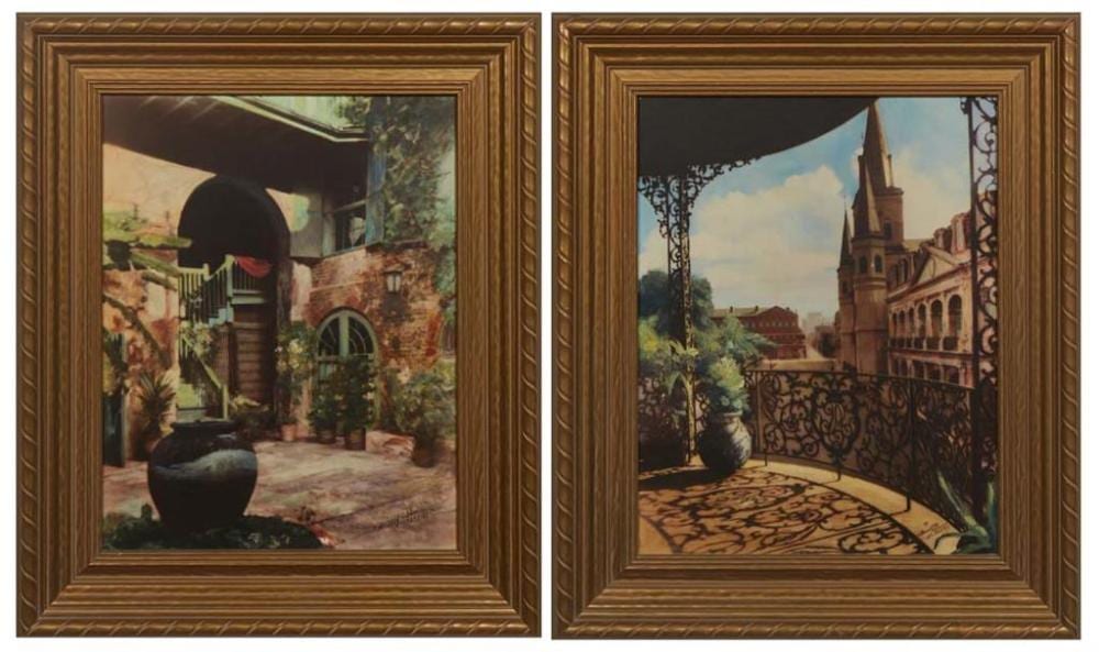 C. Bennette Moore comparable auction result: c bennette moore new orleans louisiana 1879 1939 brulatour courtyard and view of the cathedral from the lower pontalba balco