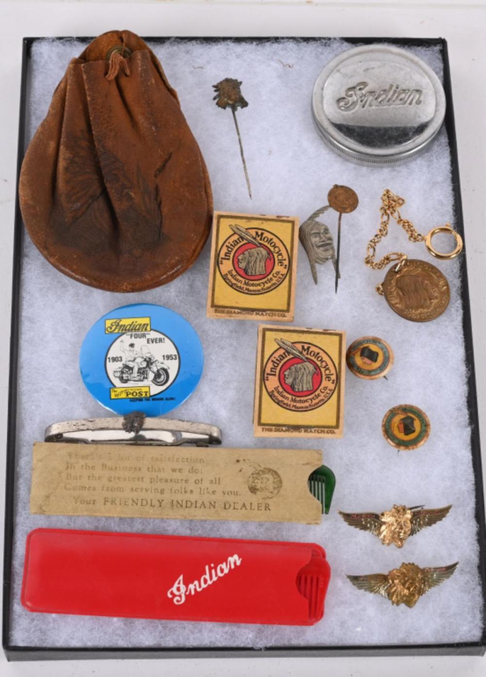 VINTAGE INDIAN MOTORCYCLE MEMORABILIA sold by Milestone Auctions, lot 112 — auction record photograph