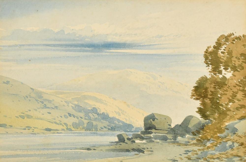 john callow 1822 1878 shore of a lake watercolour initialed verso 7 x 10 5 · John Nicholson's Fine Art Auctioneers & Valuers · 2022-07-06 John Callow comparable auction result: john callow 1822 1878 shore of a lake watercolour initialed verso 7 x 10 5