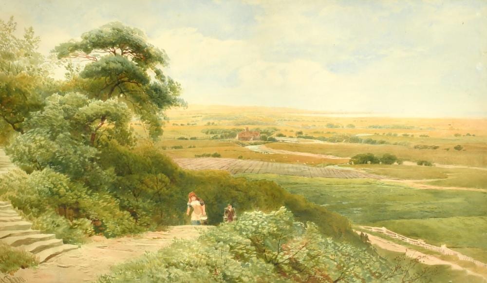 joseph charles reed 1822 1877 british near winchelsea an extensive landscape looking out to sea with fig · John Nicholson's Fine Art Auctioneers & Valuers · 2022-07-06 Joseph Charles Reed comparable auction result: joseph charles reed 1822 1877 british near winchelsea an extensive landscape looking out to sea with fig