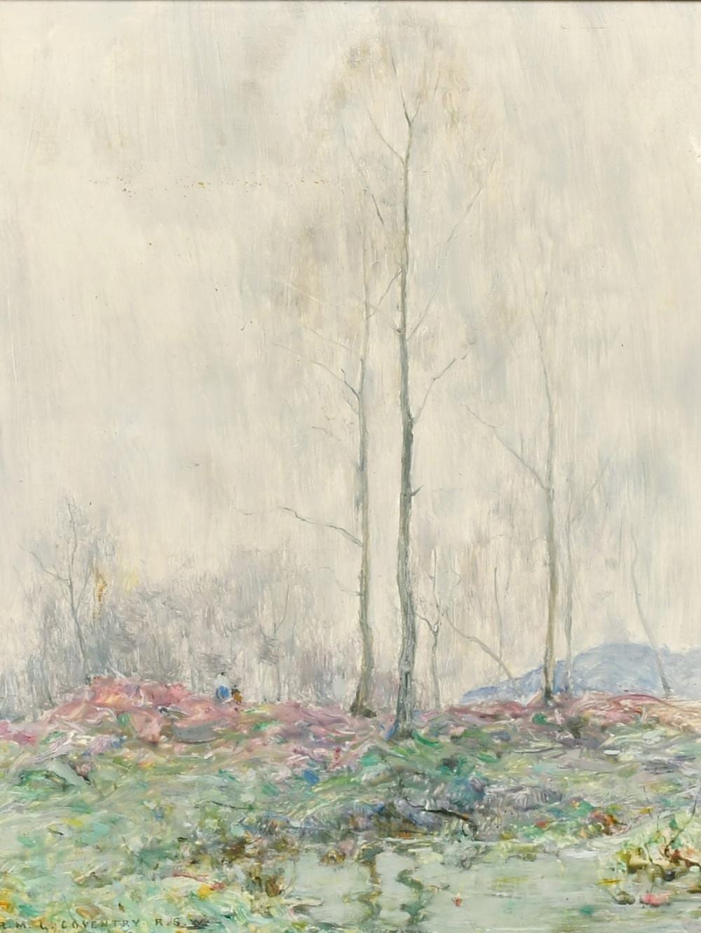 robert mcgown coventry 1855 1914 scottish figures in an open landscape oil on oak panel 12 x 9 5 · John Nicholson's Fine Art Auctioneers & Valuers · 2022-07-06 Robert McGown Coventry comparable auction result: robert mcgown coventry 1855 1914 scottish figures in an open landscape oil on oak panel 12 x 9 5