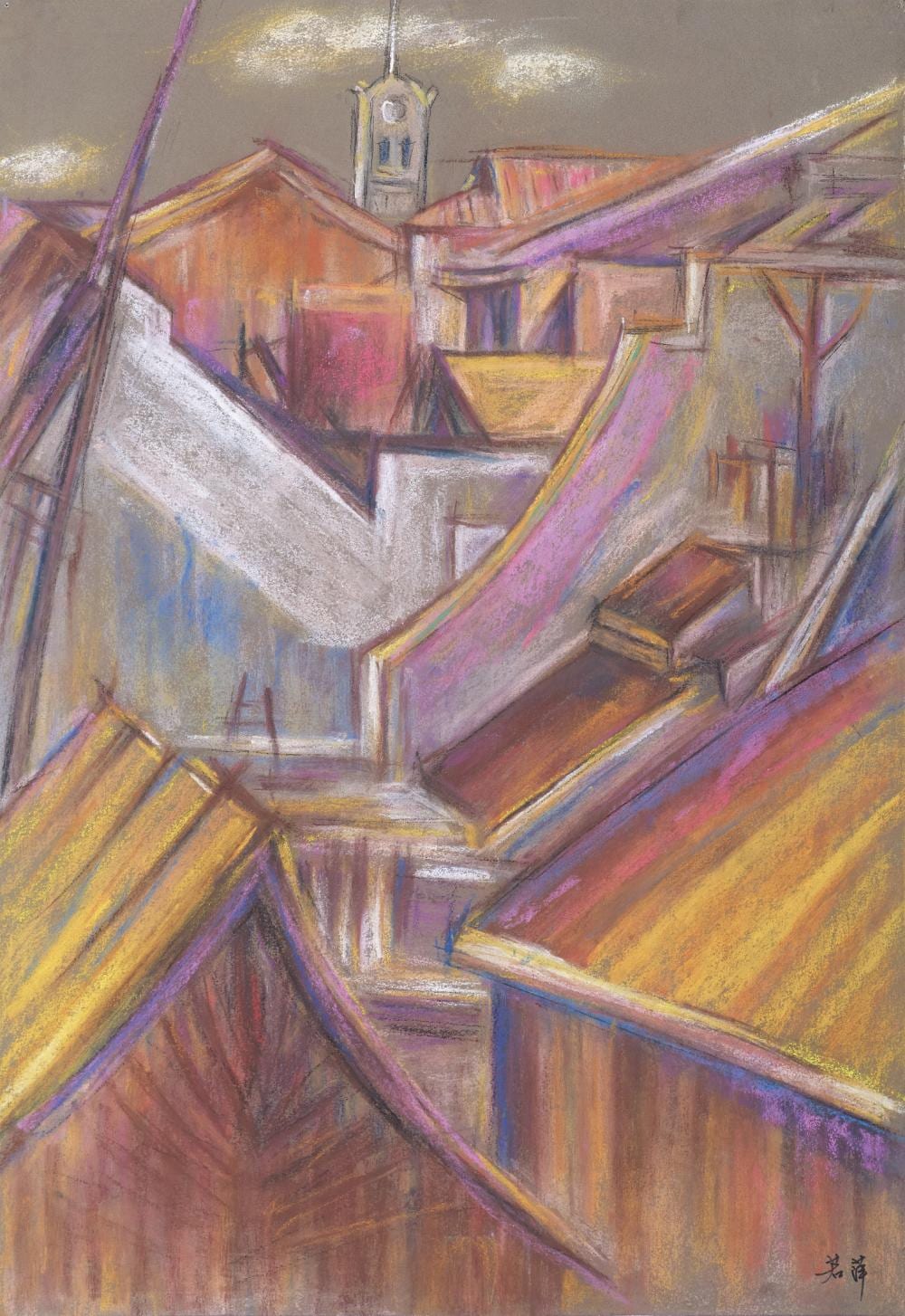 Kuo Juping comparable auction result: kuo juping b china 1908 1966 rooftops
