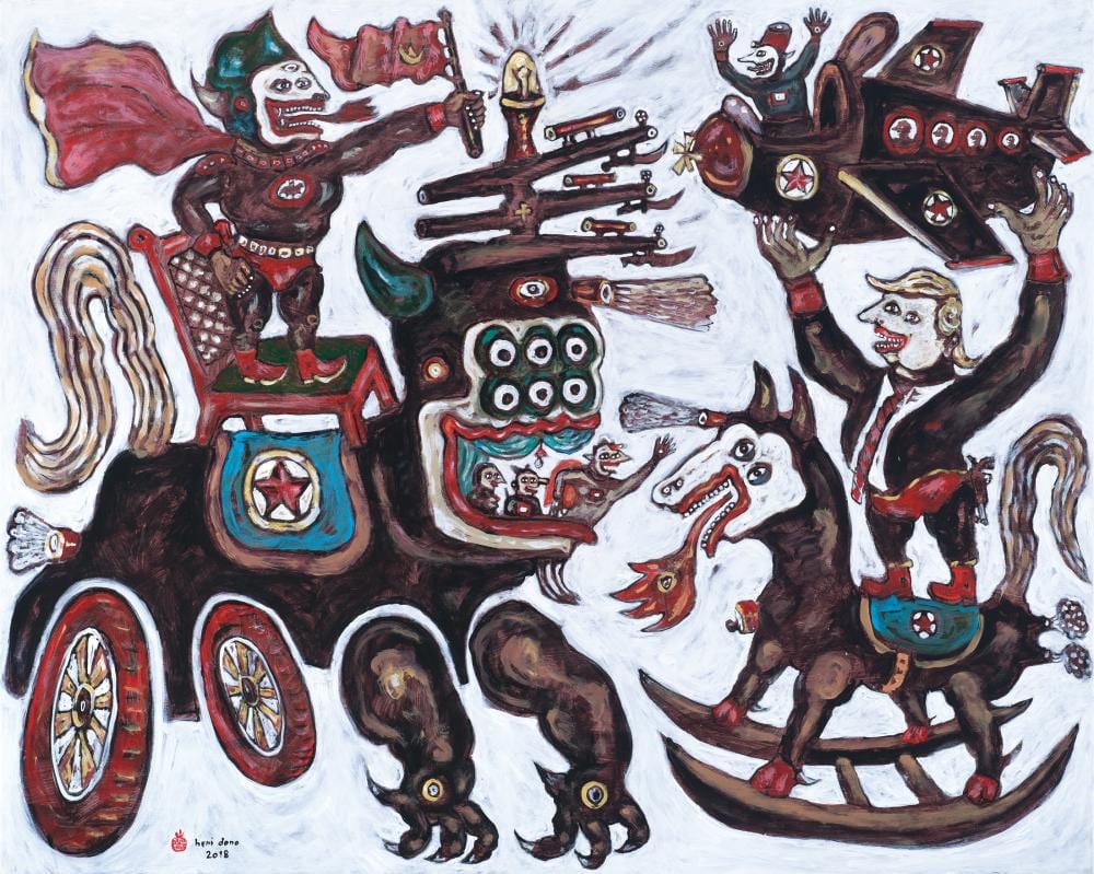 Heri Dono comparable auction result: heri dono b indonesia 1960 penunggang kuda beneran the real horse rider 2018