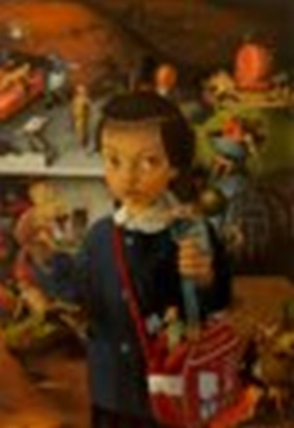 Mitsuru Watanabe comparable auction result: mitsuru watanabe b 1953 naoko playing in bosch s last judgement oil on c