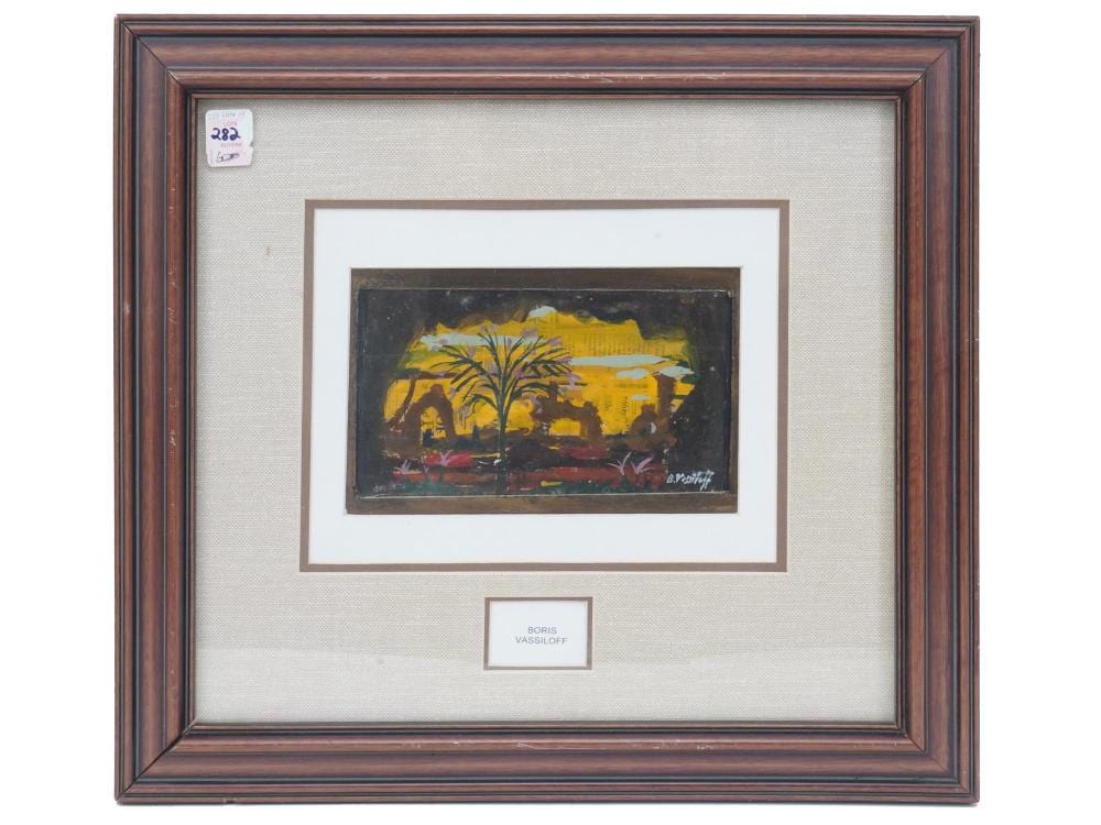 Boris Vassiloff comparable auction result: russian mixed media painting by boris vassiloff