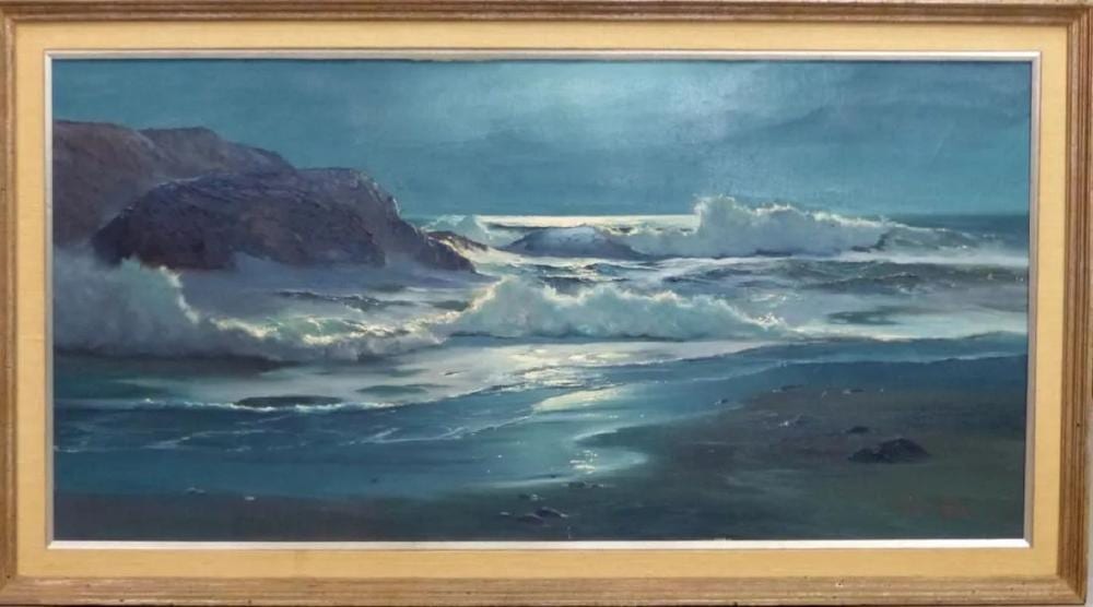 vernon kerr lunar surf oil painting on canvas · Auction Life · 2022-08-03 Vernon Kerr comparable auction result: vernon kerr lunar surf oil painting on canvas