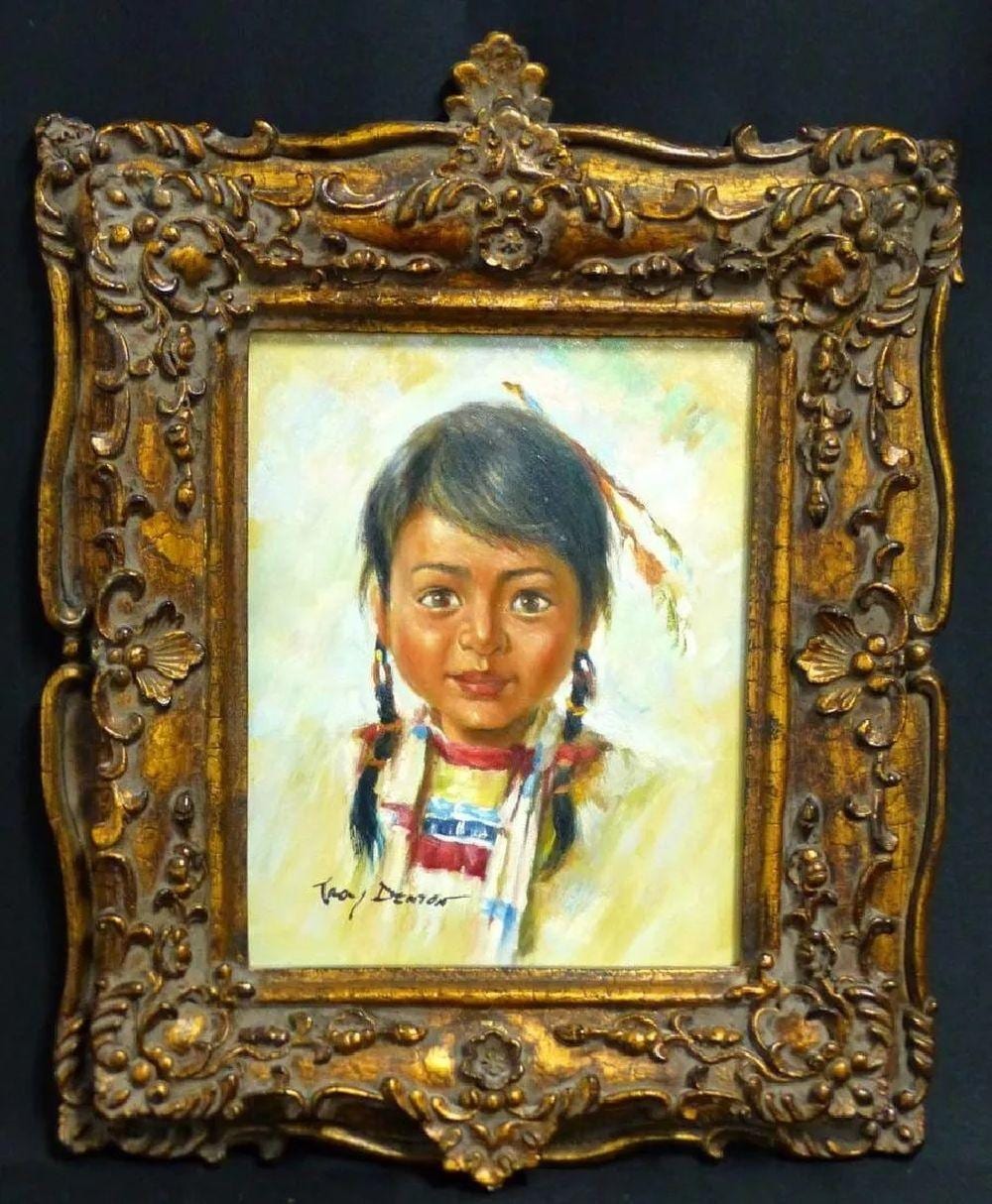 TROY DENTON NATIVE AMERICAN OIL ON CANVAS PAINTING sold by Auction Life, lot 191 — auction record photograph