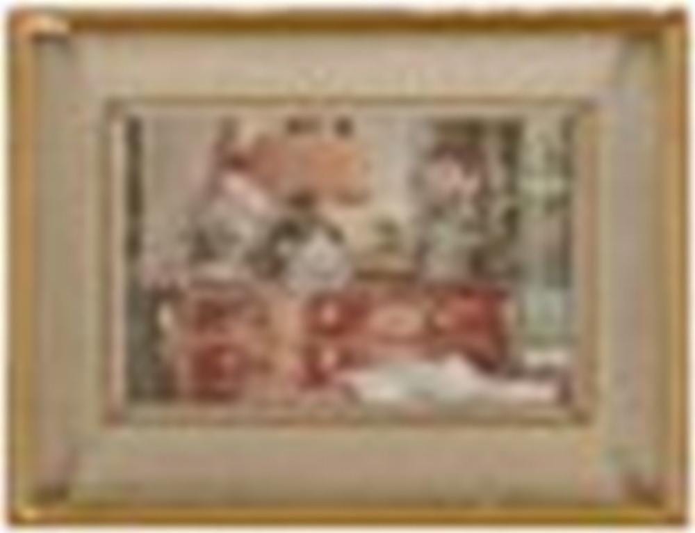David Rolt comparable auction result: david rolt 1916 1985 the mid georgian commode watercolour 5 1 2 x 8 in