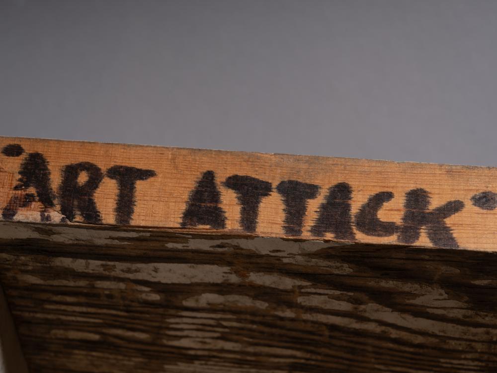Stuart Arends comparable auction result: stuart arends american b 1950 art attack 1986