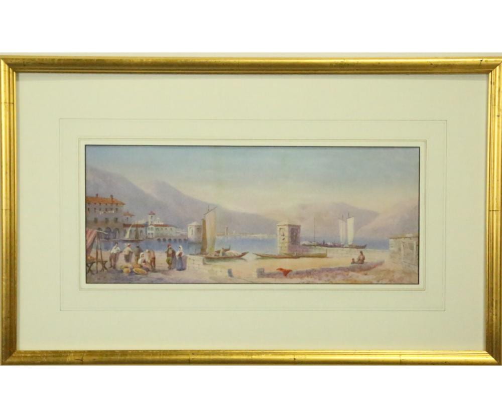 claude hamilton rowbotham an italian lake scene · Lewis & Maese Antiques & Auctions · 2022-07-13 Claude Rowbotham comparable auction result: claude hamilton rowbotham an italian lake scene