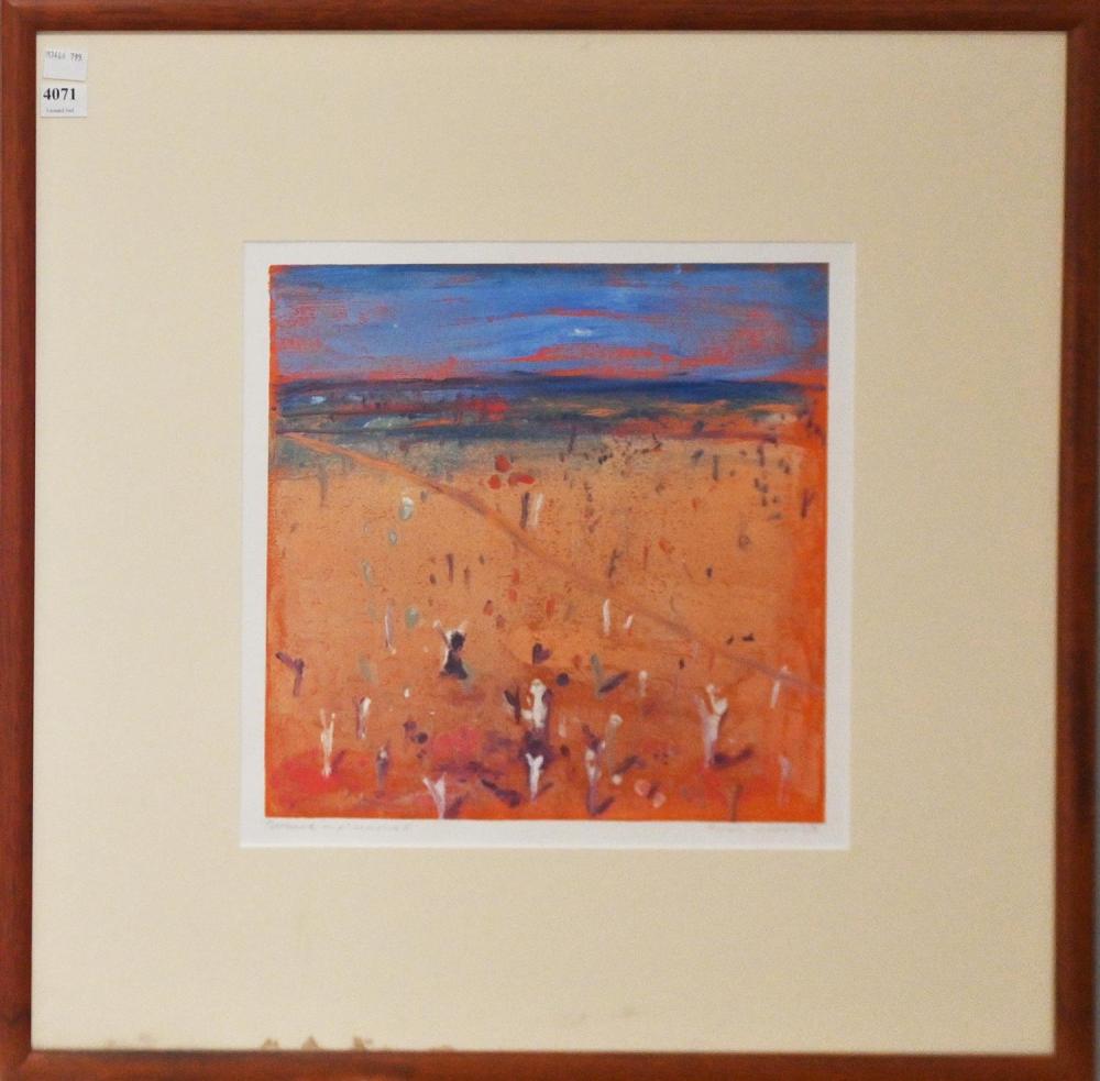 Neroli Weaver comparable auction result: neroli weaver outback impressions ii 1996 monotype with gouache on paper 30 x 30cm frame size 59 x 59cm provenance the natio