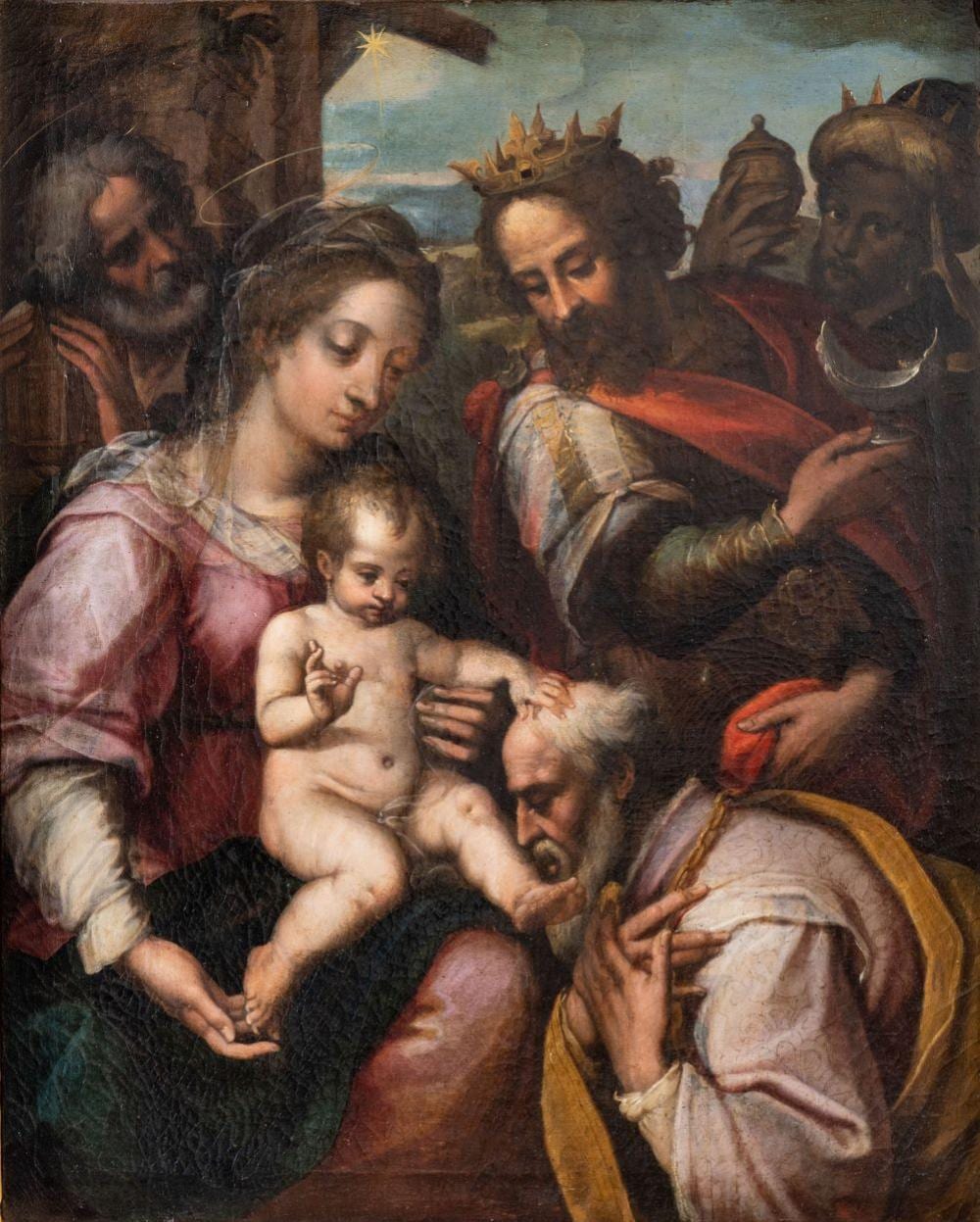 Alessandro Casolani comparable auction result: alessandro casolani mensano 1552 siena 1607 sacra famiglia olio su tela cm 95x77