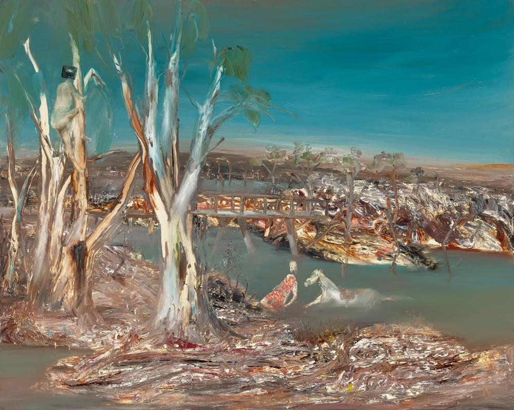 SIDNEY NOLAN, CROSSING THE RIVER, 1964 sold by Deutscher and Hackett, lot 31 — auction record photograph