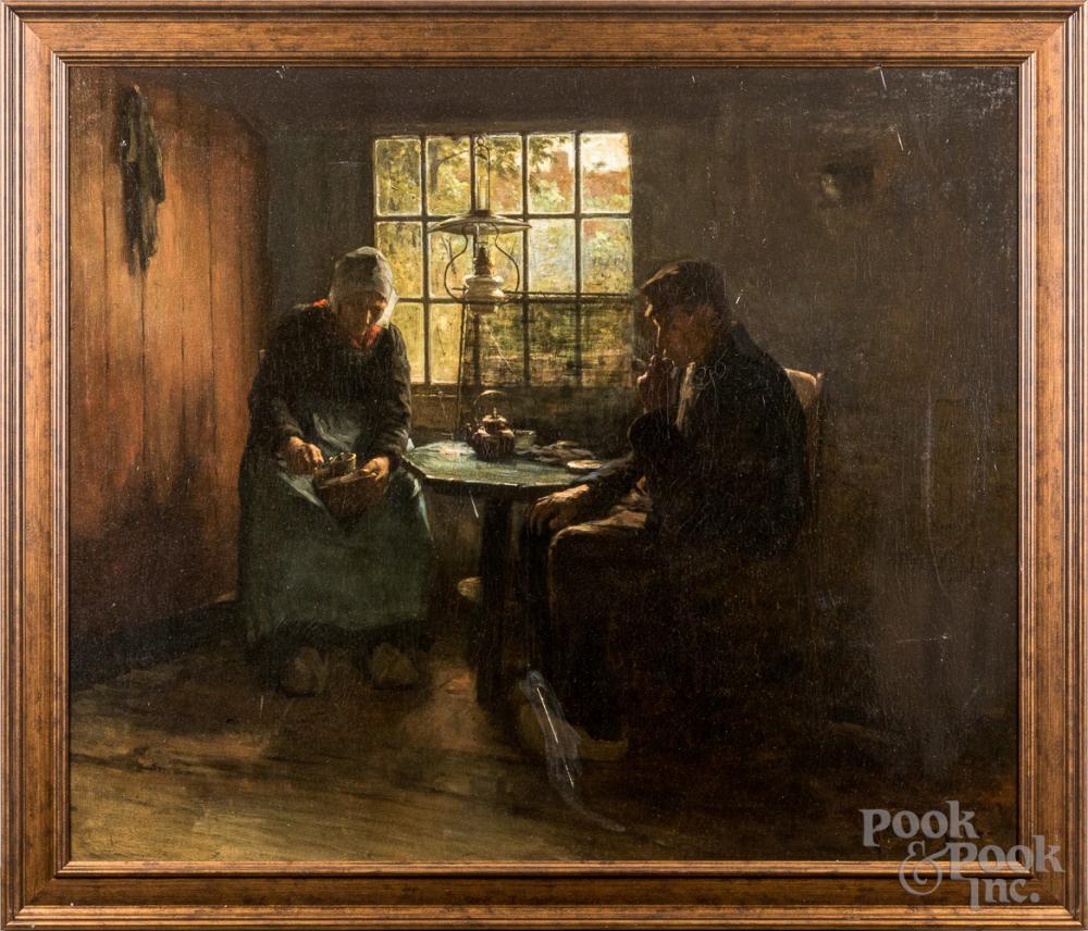 hendrik valkenburg oil on canvas interior scene · Pook & Pook Inc. · 2022-07-21 Hendrik Valkenburg comparable auction result: hendrik valkenburg oil on canvas interior scene