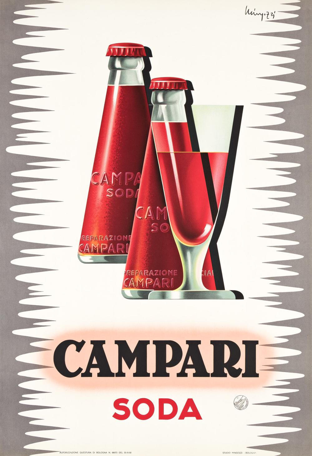 giovanni mingozzi 1891 campari soda 1950 38 x26 inches 97x66 cm studio mingozzi bologna · Swann Auction Galleries · 2022-08-04 Giovanni Mingozzi comparable auction result: giovanni mingozzi 1891 campari soda 1950 38 x26 inches 97x66 cm studio mingozzi bologna