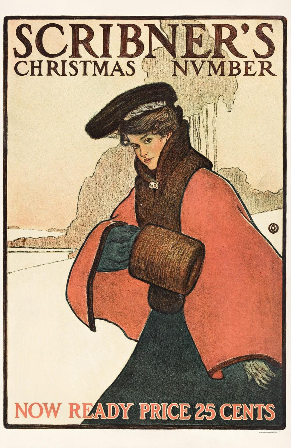 Blendon Reed Campbell comparable auction result: blendon reed campbell 1872 1969 scribner s christmas number circa 1905 22x14 inches 55 x36 cm american lithographic company