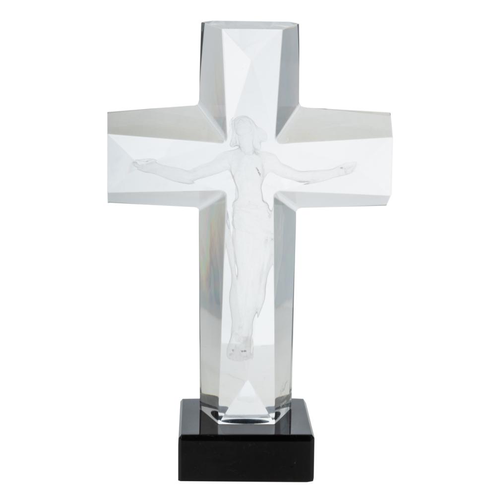 Frederick E. Hart. "Cross of the Millennium," lucite sculpture sold by Alex Cooper, lot 1222 — auction record photograph