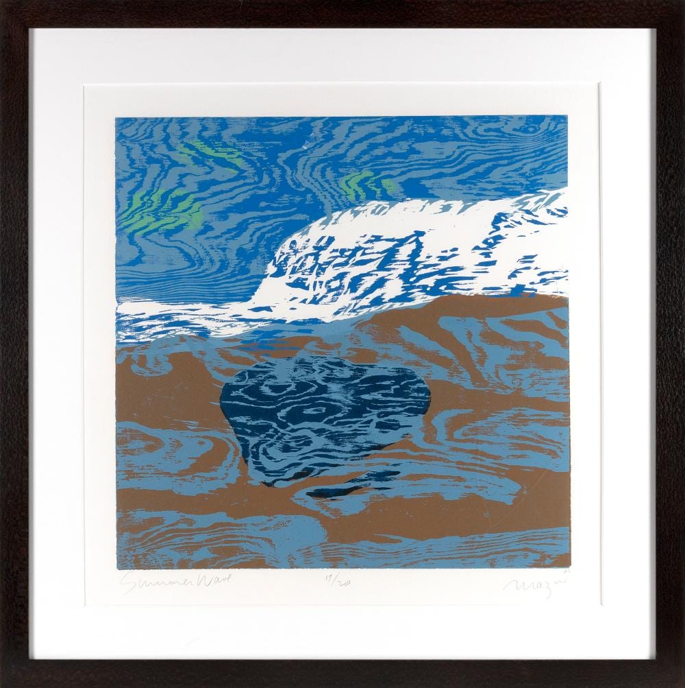 Michael Burton Mazur comparable auction result: michael burton mazur massachusetts 1935 2009 summer wave monotype 27 x 27 sight framed 37 x 37