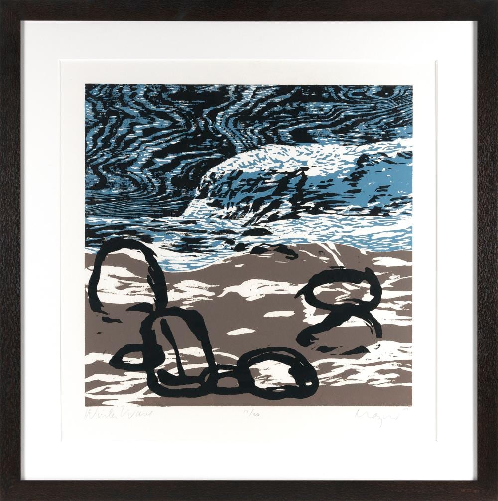 Michael Burton Mazur comparable auction result: michael burton mazur massachusetts 1935 2009 winter wave monotype 28 x 27 sight framed 36 x 36