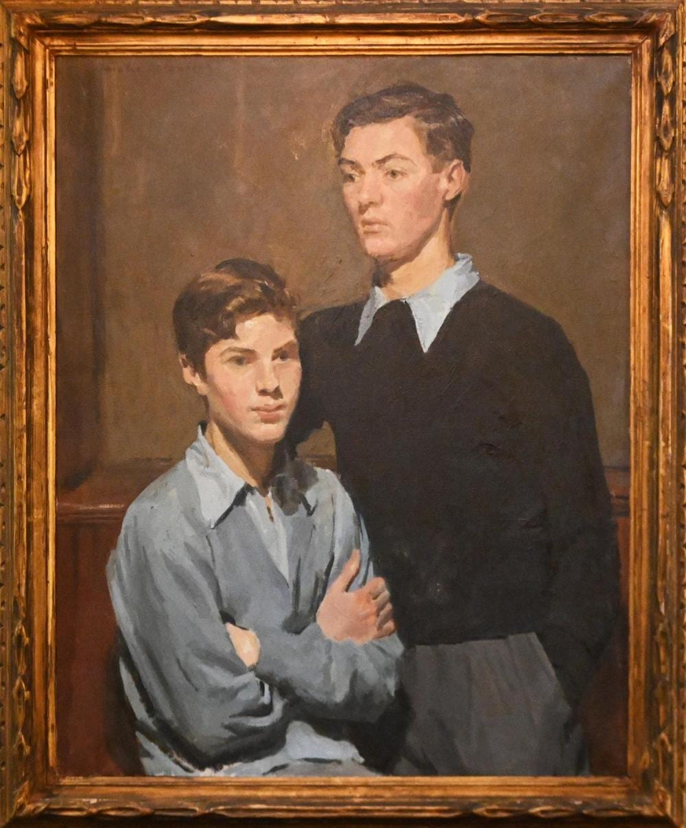 Amalie Colquhoun comparable auction result: amalie colquhoun portrait of two boys oil on canvas 93 x 71cm frame size 107 x 86cm
