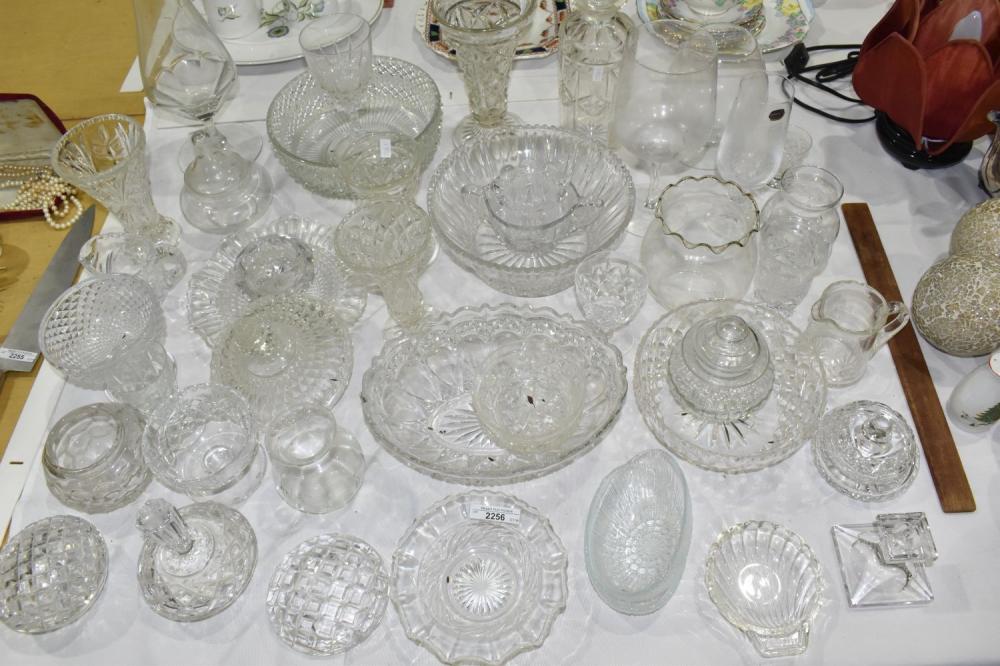Crystal and Glassware - includes brandy balloon, bowls an antique decanter (chip to rim), tall faceted stem vase, candlestick etc. sold by Bargain Hunt Auctions, lot 2256 — auction record photograph