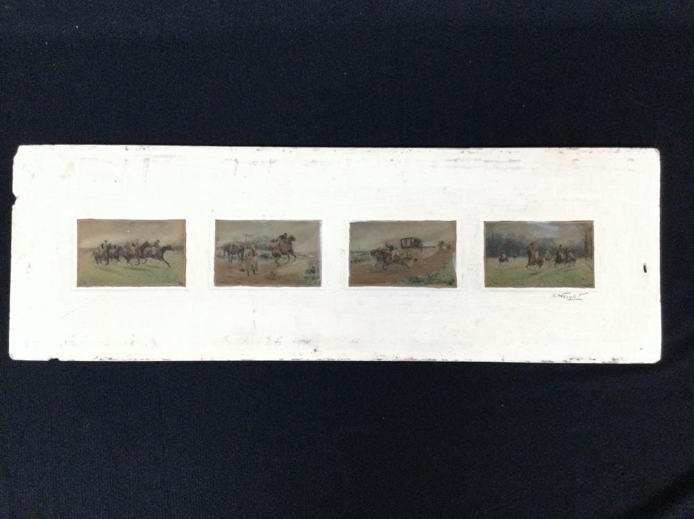 Gilbert S. Wright comparable auction result: gilbert s wright english miniature equestrian paintings on cardboard
