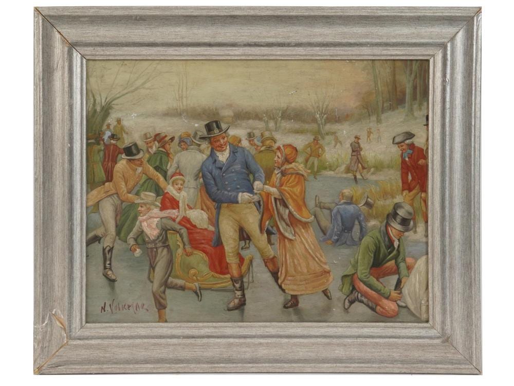 Frank Dadd comparable auction result: english ice oil painting after frank dadd signed
