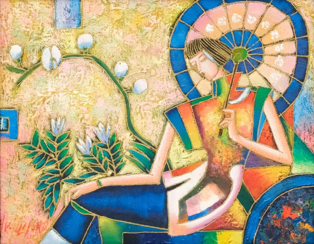 Hollis Randol Williford comparable auction result: hollis randall williford woman with parasol