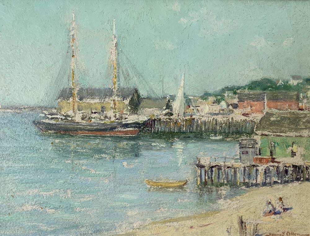 Junius Allen comparable auction result: junius allen 1898 1962 provincetown wharf oil on canvas board