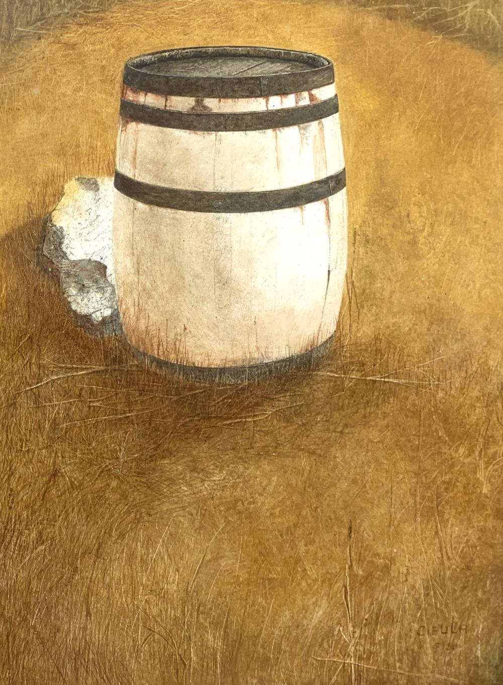Joseph Cibula comparable auction result: joseph cibula 1946 barrel 1980 watercolor